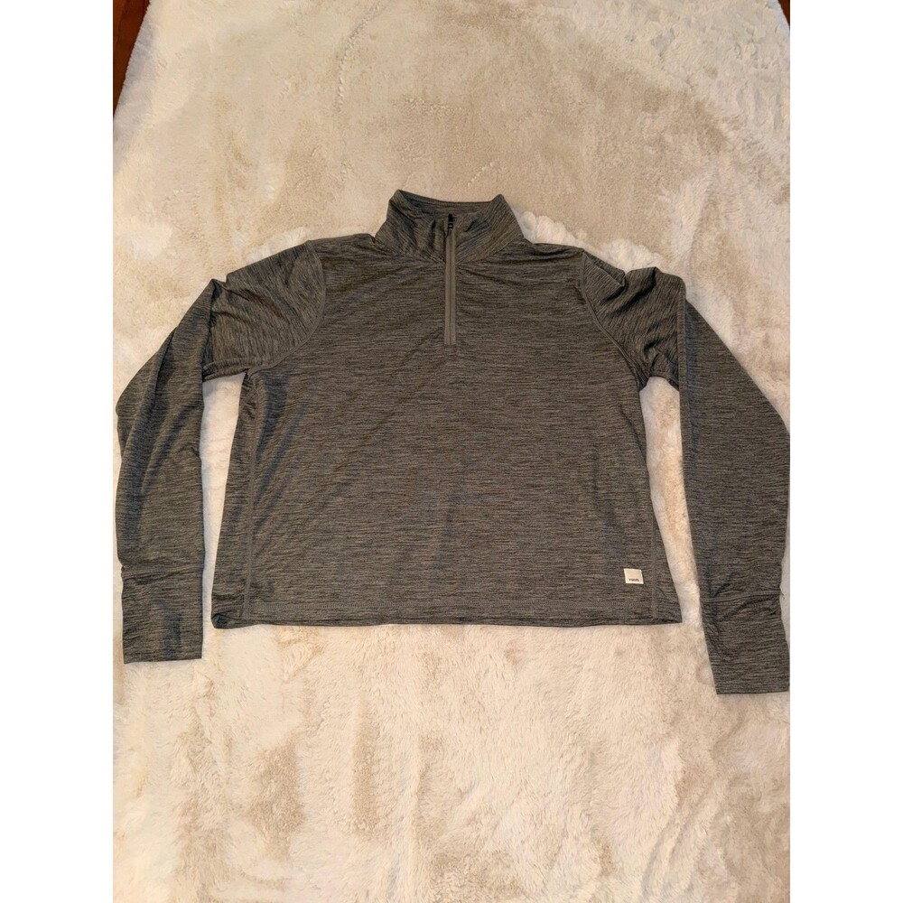 Vuori Pullover Womens Large Gray 1/4 Zip Long Sleeve Athletic Performance Top